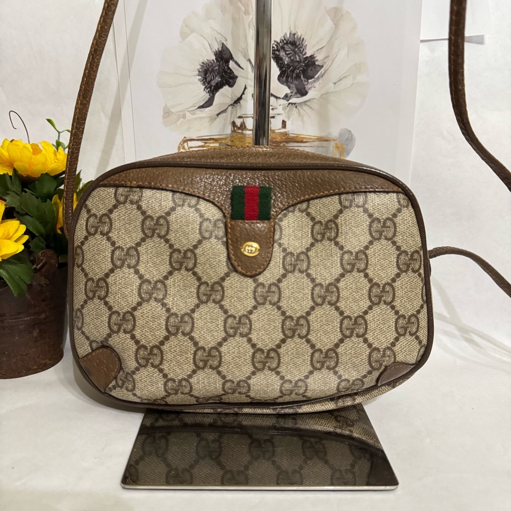 GUCCI Vintage Sherry Line GG Monogram Crossbody Bag